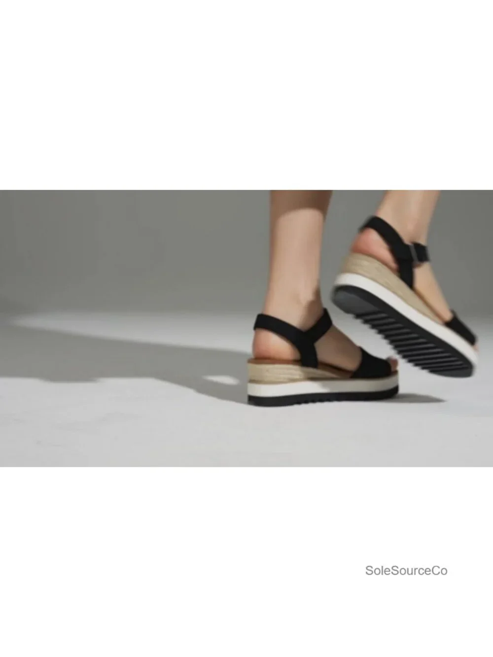 Women Espadrille Wedge Sandals Faux Leather Platform Ankle Strap